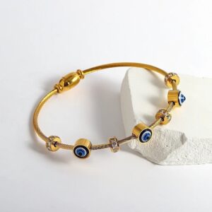 18K gold evil eye bracelet