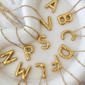 golden glow initial necklaces