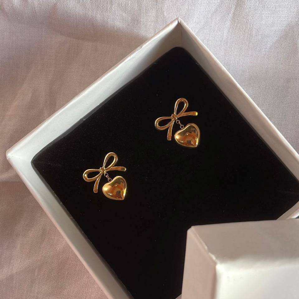 Luxe Bow & Love Earrings-2