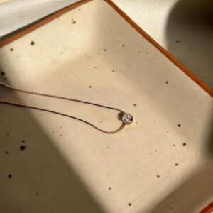 Rose gold pendant necklace with crystal solitaire